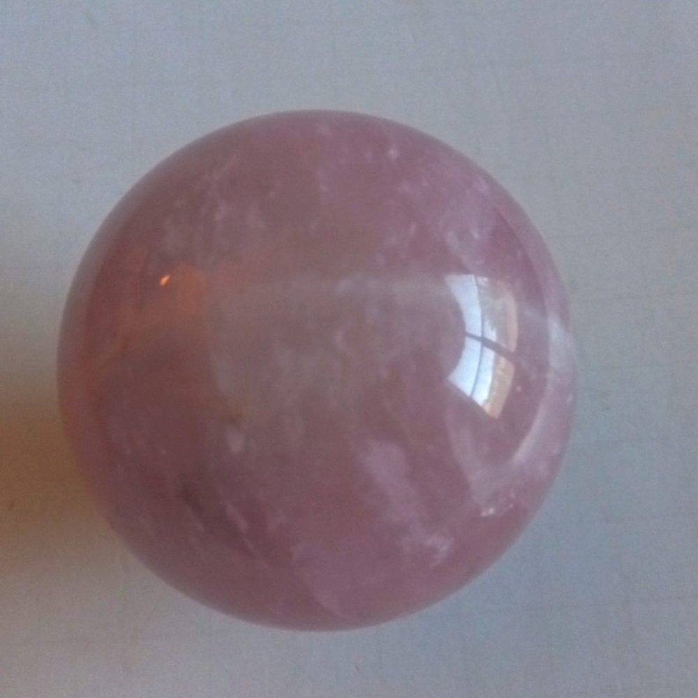 Rose Quartz Crystal Sphere - Picture 4 of 12